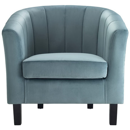 Prospect Channel Tufted Performance Velvet Armchair in Light Blue