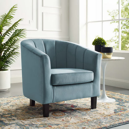 Prospect Channel Tufted Performance Velvet Armchair by Furniture For America
