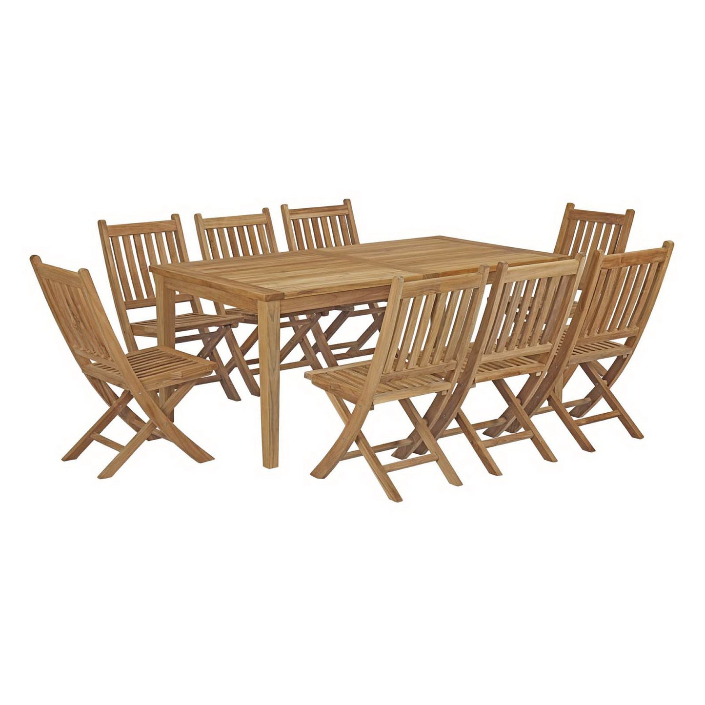 Marina 9 Piece Outdoor Patio Teak Dining Set by Furniture For America