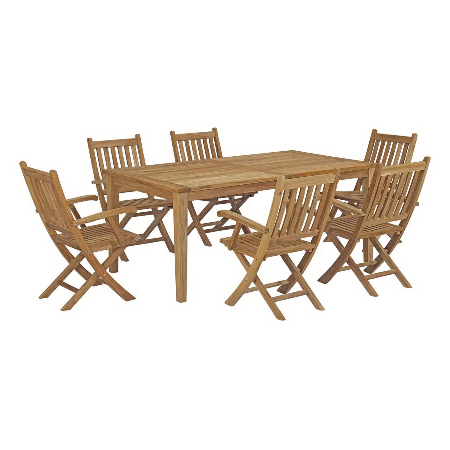 Marina 7 Piece Outdoor Patio Teak Dining Set by Furniture For America