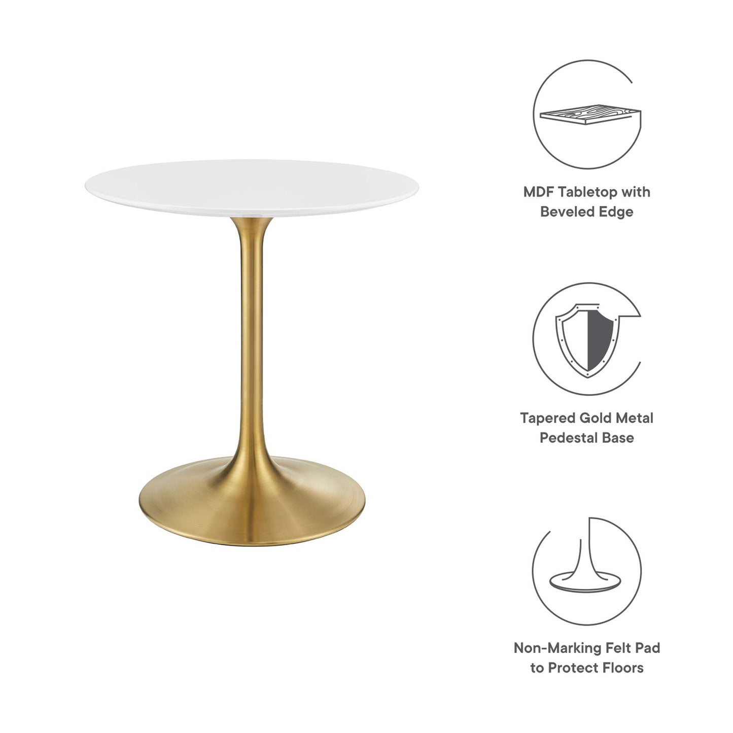 Lippa 28" Round Wood Dining Table by Furniture For America
