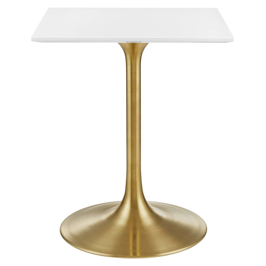 Lumen 24" Square Wood Dining Table in Gold White