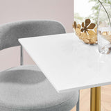 Lumen 24" Square Wood Dining Table in Gold White