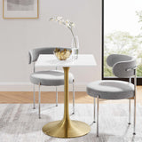 Lumen 24" Square Wood Dining Table in Gold White