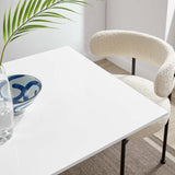 Lumen 28" Square Wood Dining Table in Gold White
