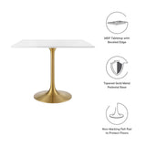 Lumen 36" Square Wood Dining Table in Gold White