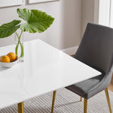 Lumen 36" Square Wood Dining Table in Gold White