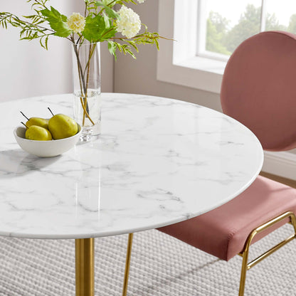 Lippa 36" Round Faux Marble Dining Table by Furniture For America