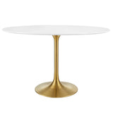 Lumen 48" Oval Wood Dining Table in Gold White