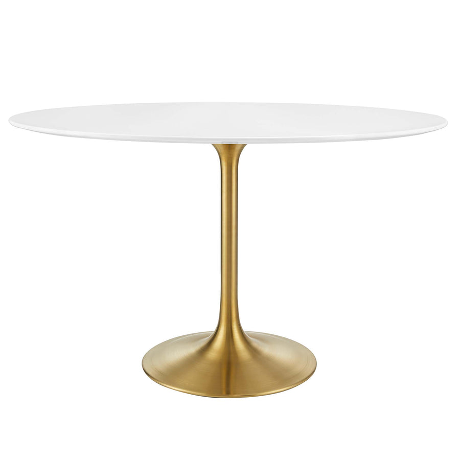 Lumen 48" Oval Wood Dining Table in Gold White