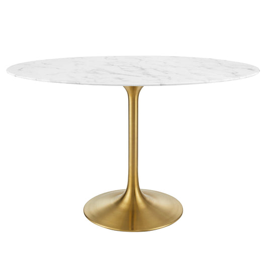 Lippa 48" Oval Faux Marble Dining Table by Furniture For America