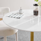 Lumen 40" Round Wood Dining Table in Gold White