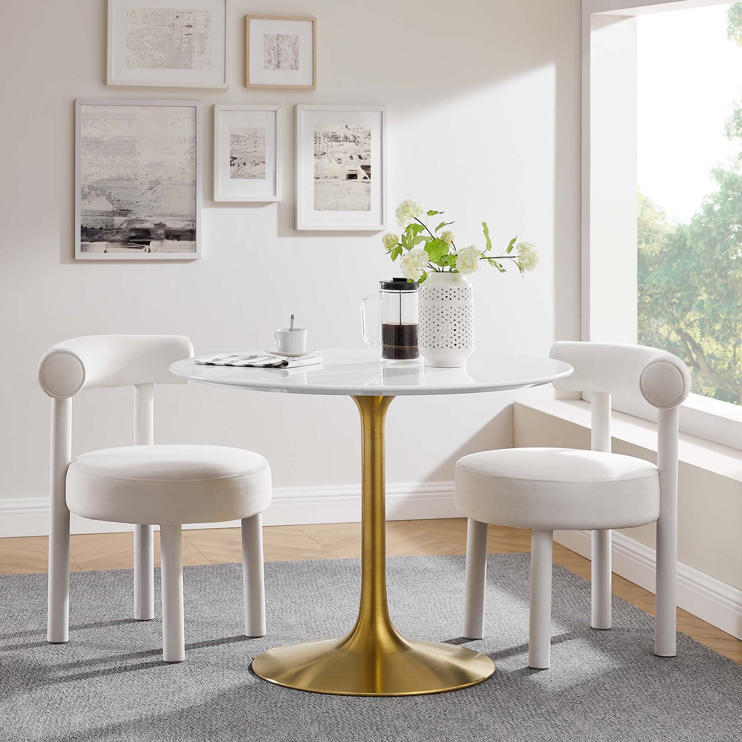 Lippa 40" Round Wood Dining Table by Furniture For America