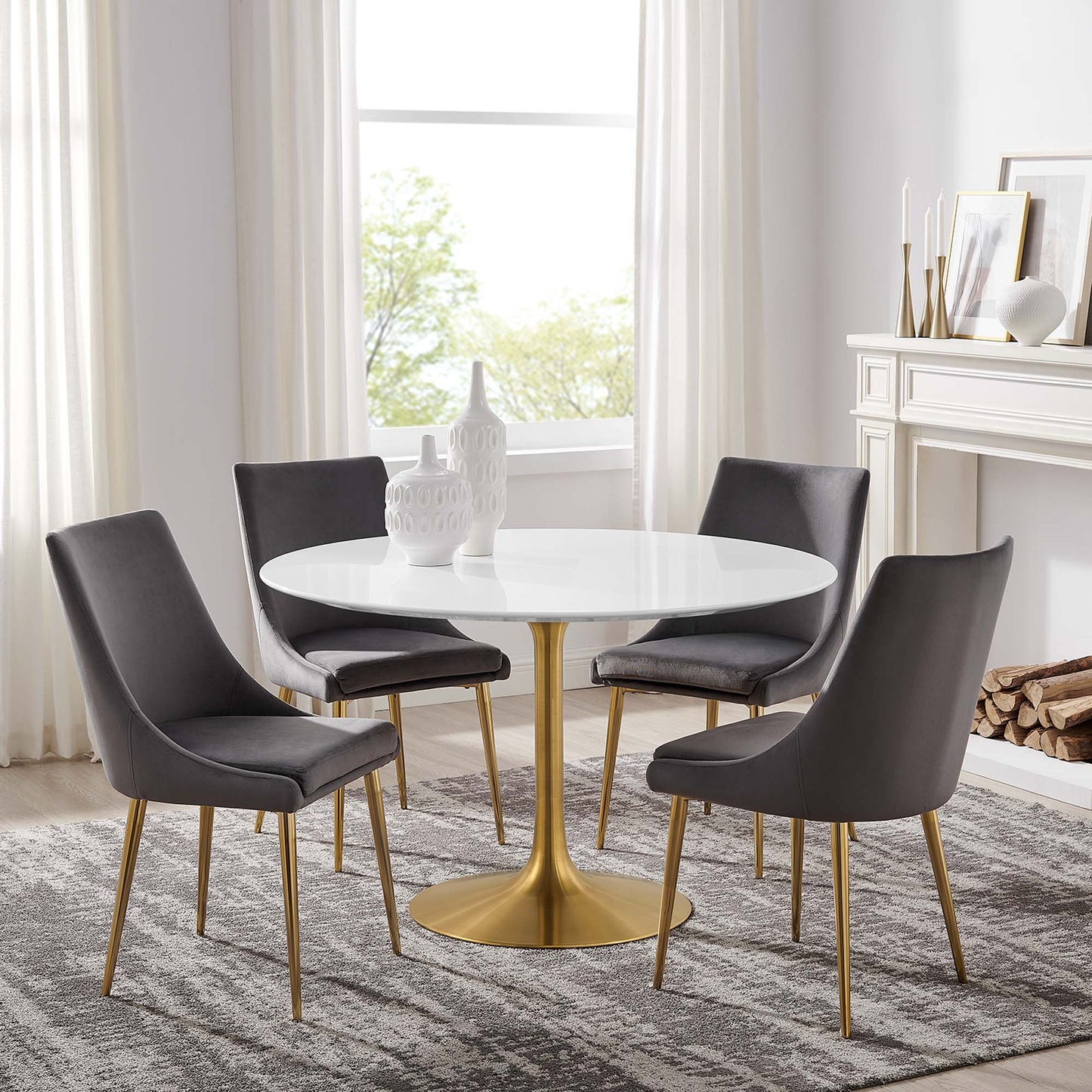 Lippa 48" Round Wood Dining Table by Furniture For America