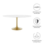 Lumen 60" Round Wood Dining Table in Gold White