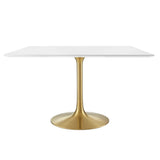 Lumen 48" Square Wood Dining Table in Gold White
