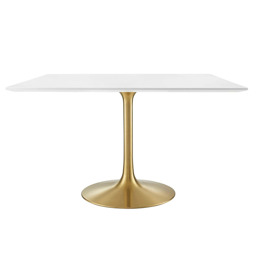 Lumen 48" Square Wood Dining Table in Gold White