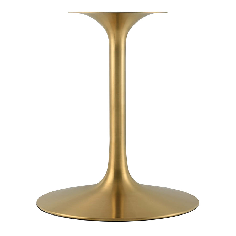 Lumen 40" Round Faux Marble Dining Table in Gold White