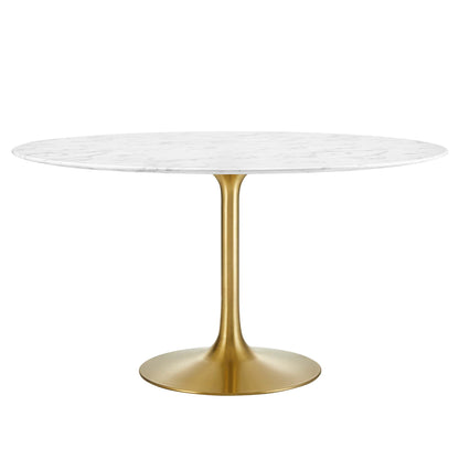 Lippa 54" Round Faux Marble Dining Table by Furniture For America