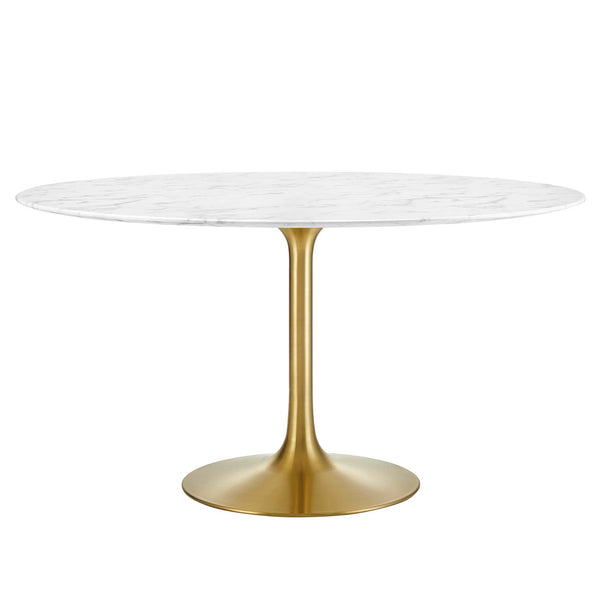 Lippa 54" Round Faux Marble Dining Table by Furniture For America