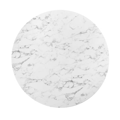 Lippa 54" Round Faux Marble Dining Table by Furniture For America