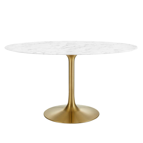 Lippa 54" Oval Faux Marble Dining Table by Furniture For America