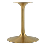 Lumen 60" Oval Faux Marble Dining Table in Gold White