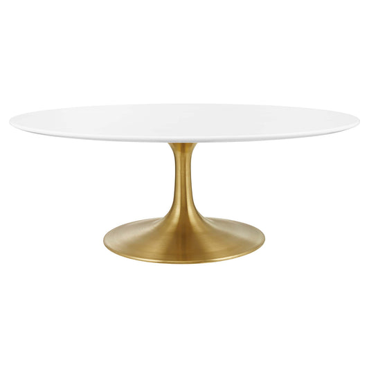 Lippa 42" Oval Wood Coffee Table by Furniture For America