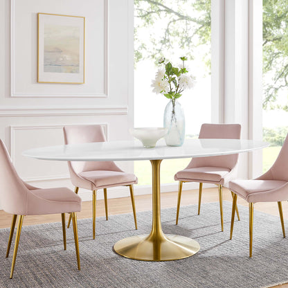 Lippa 78" Oval Wood Dining Table by Furniture For America