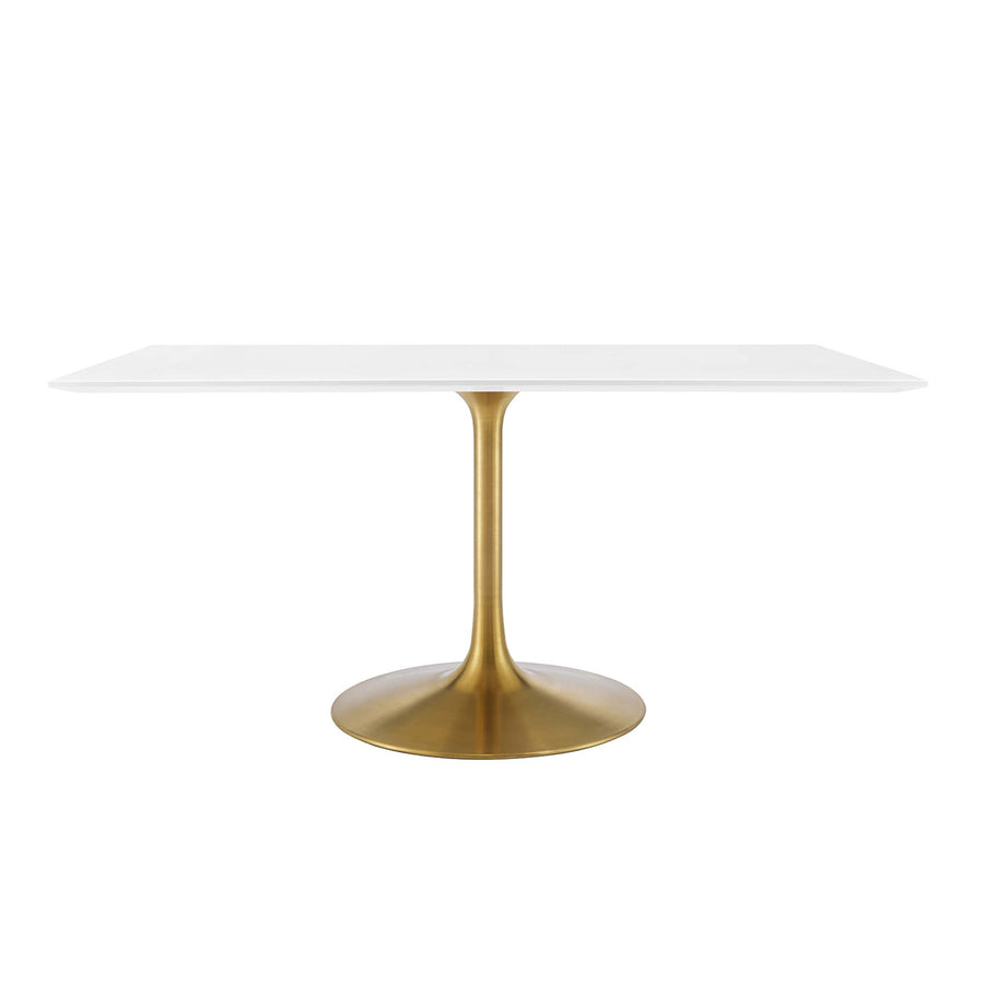 Lumen 60" Rectangular Wood Dining Table in Gold White