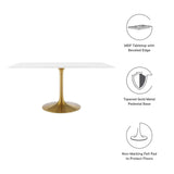 Lumen 60" Rectangular Wood Dining Table in Gold White