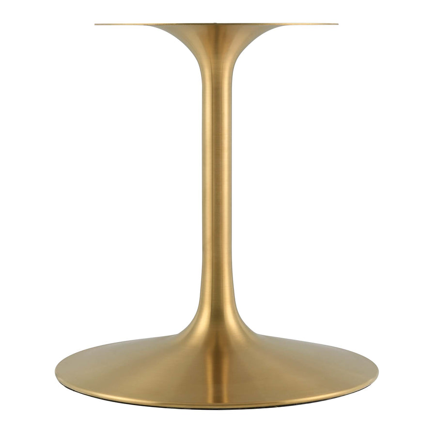 Lumen 78" Oval Faux Marble Dining Table in Gold White