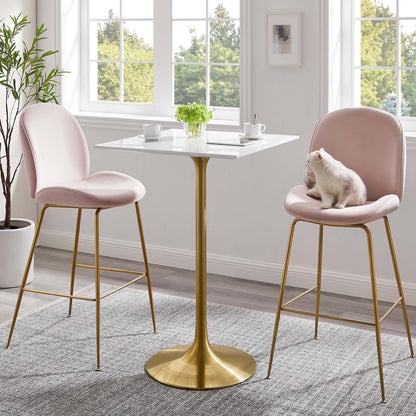 Lippa 28" Square Wood Bar Table by Furniture For America