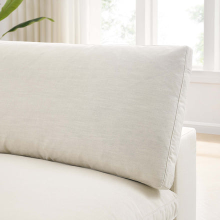 Commix Down Filled Overstuffed Armless Chair in Light Beige