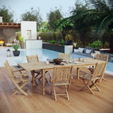 Cove 7 Piece Outdoor Patio Teak Dining Set in Natural
