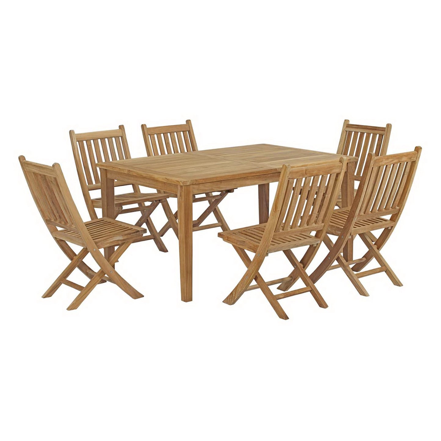 Marina 7 Piece Outdoor Patio Teak Dining Set by Furniture For America