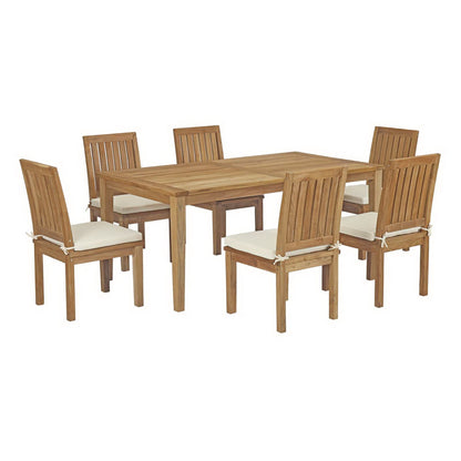 Marina 7 Piece Outdoor Patio Teak Dining Set by Furniture For America