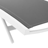 Bergamot Outdoor Patio Mesh Chaise Lounge Chair in White Gray