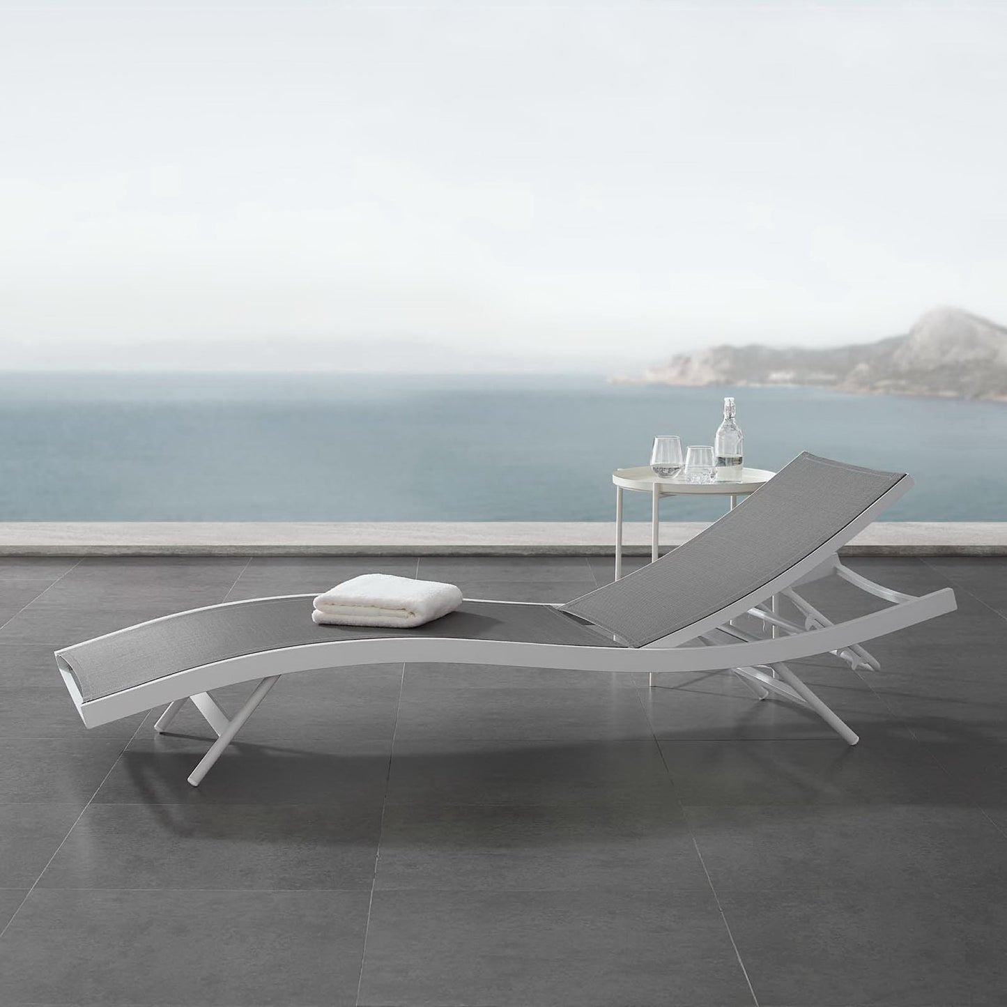 Glimpse Outdoor Patio Mesh Chaise Lounge Chair by Furniture for America