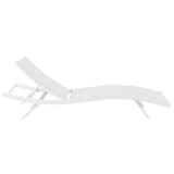 Bergamot Outdoor Patio Mesh Chaise Lounge Chair in White White