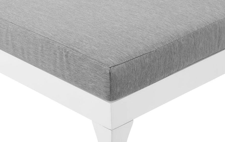 Solvorn Cushion Outdoor Patio Chaise Lounge Chair in White Gray