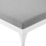 Solvorn Cushion Outdoor Patio Chaise Lounge Chair in White Gray