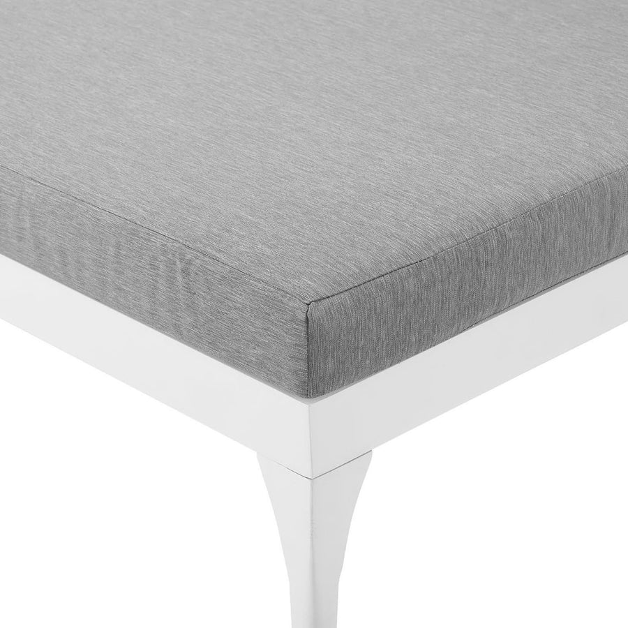 Solvorn Cushion Outdoor Patio Chaise Lounge Chair in White Gray