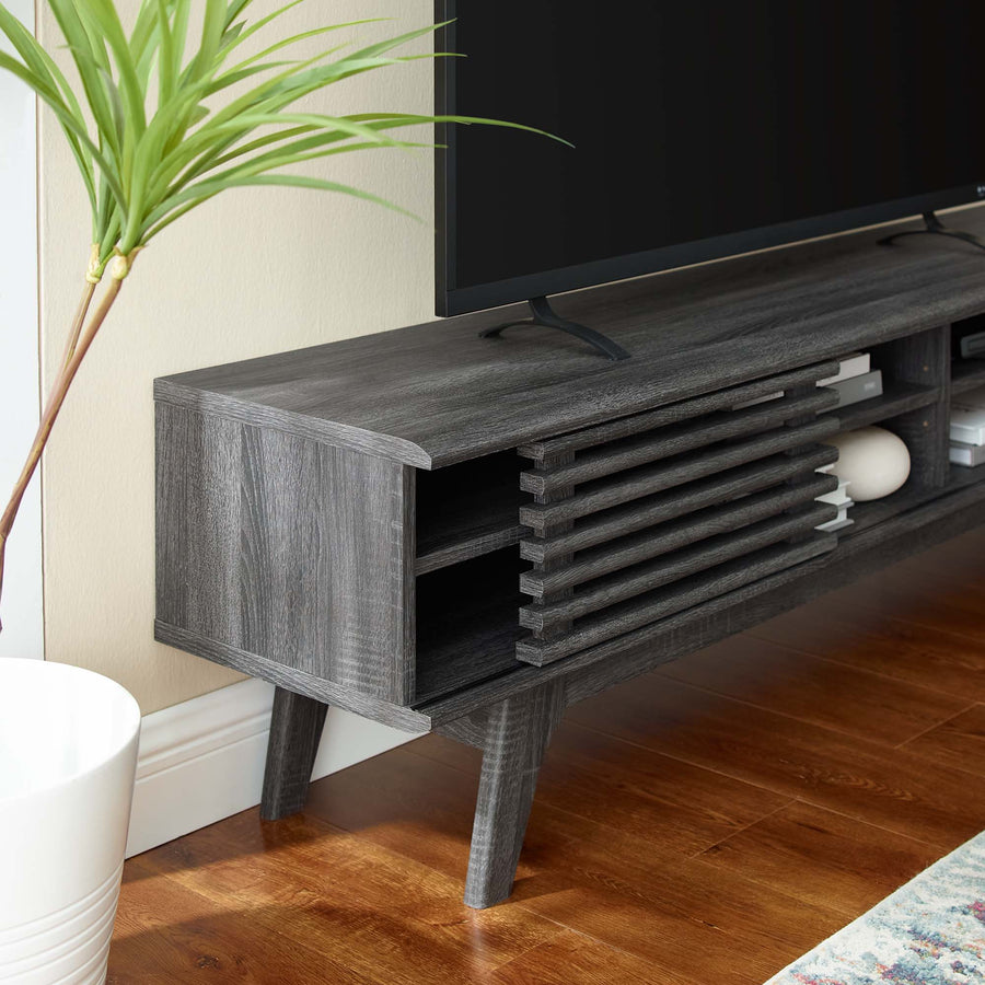 Vera 70" Entertainment Center TV Stand in Charcoal