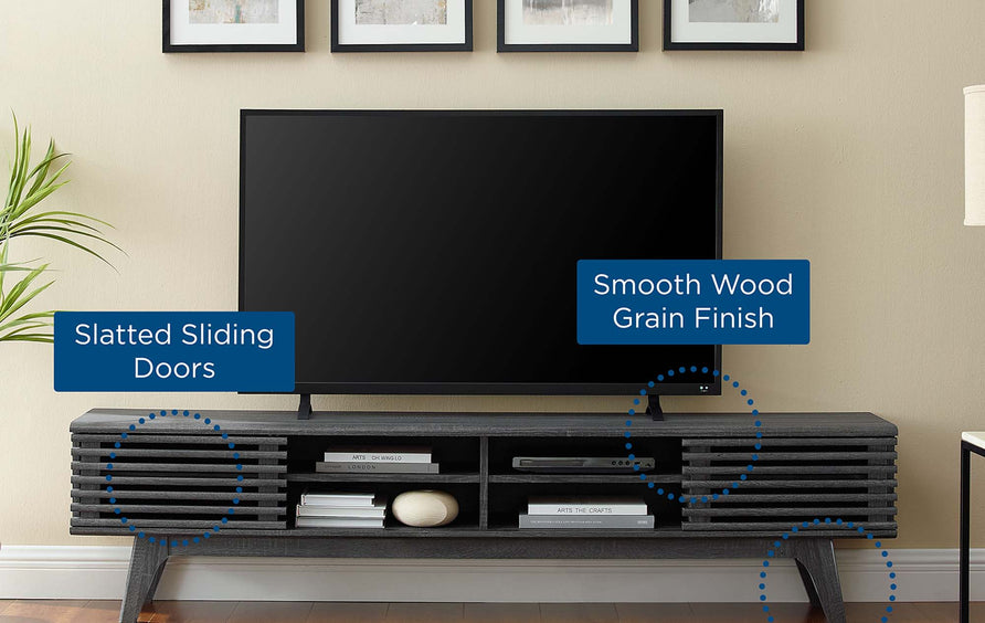 Vera 70" Entertainment Center TV Stand in Charcoal