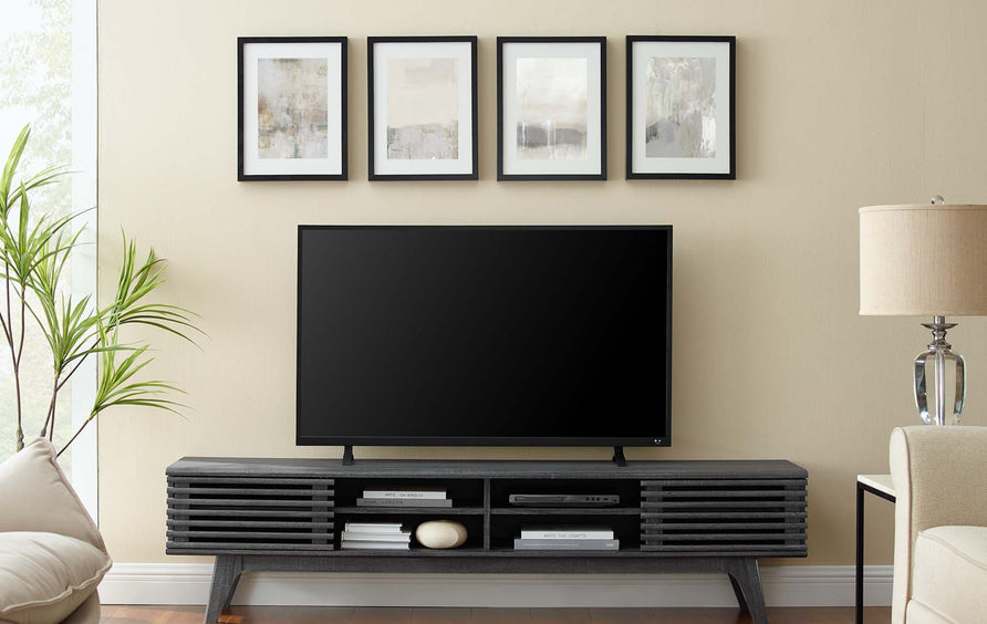 Vera 70" Entertainment Center TV Stand in Charcoal