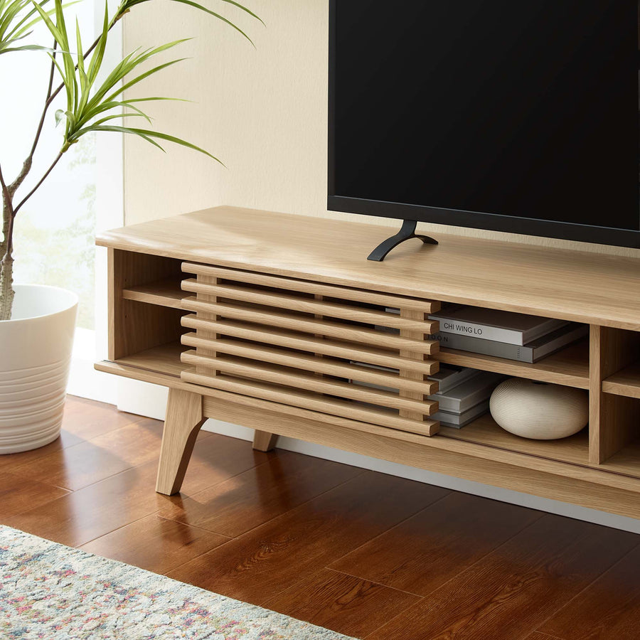 Vera 70" Entertainment Center TV Stand in Oak