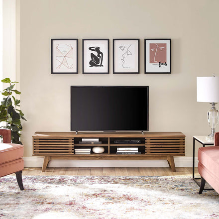 Render 70" Entertainment Center TV Stand in Walnut Walnut