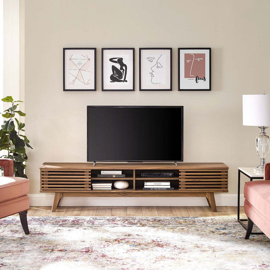 Vera 70" Entertainment Center TV Stand in Walnut Walnut