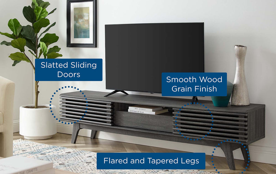 Vera 70" TV Stand in Charcoal
